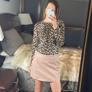 T by Alexander Wang Lambskin Leather Mini Skirt, Large